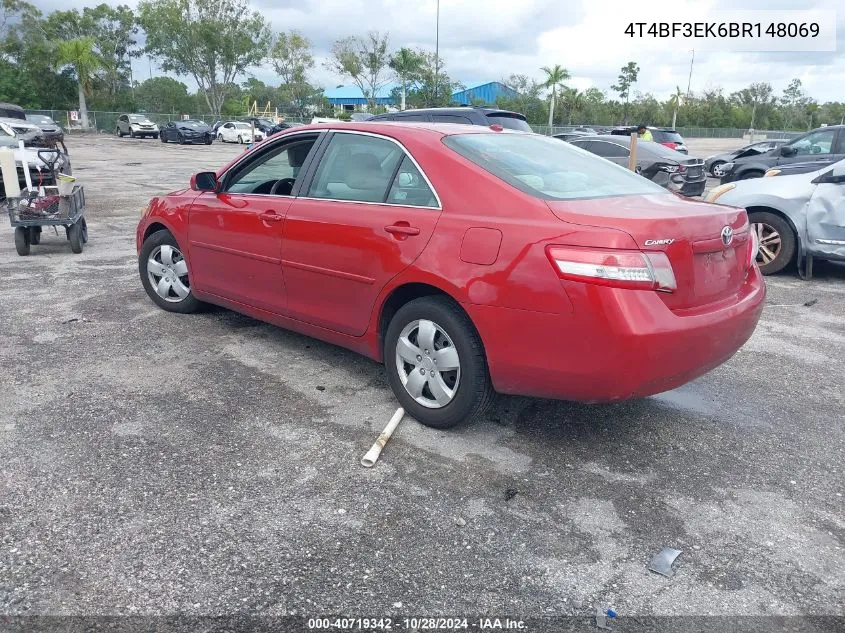 2011 Toyota Camry Le VIN: 4T4BF3EK6BR148069 Lot: 40719342