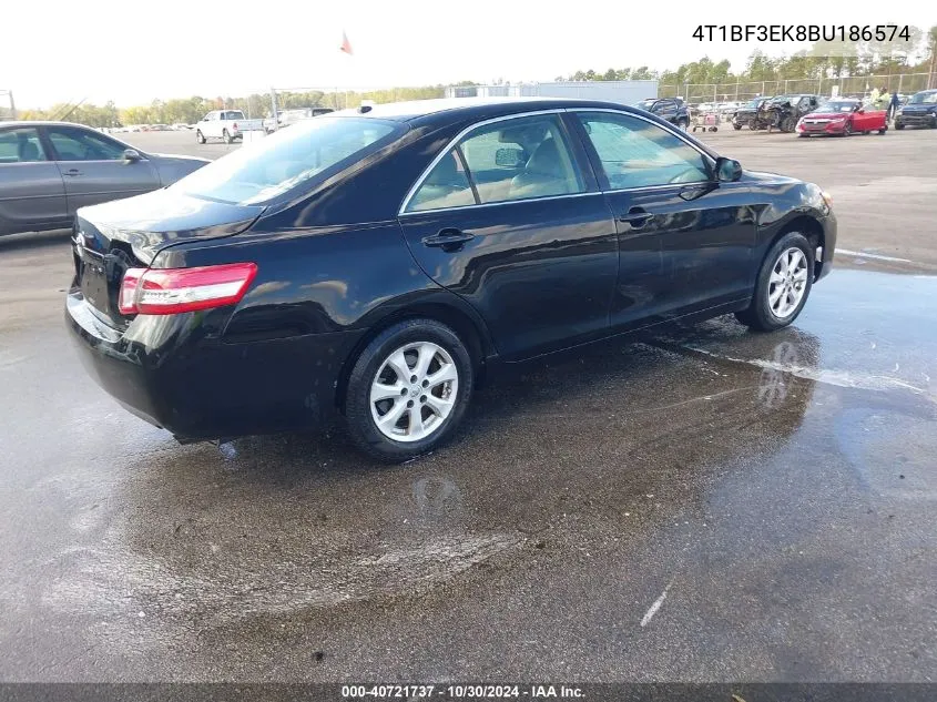 2011 Toyota Camry Le VIN: 4T1BF3EK8BU186574 Lot: 40721737