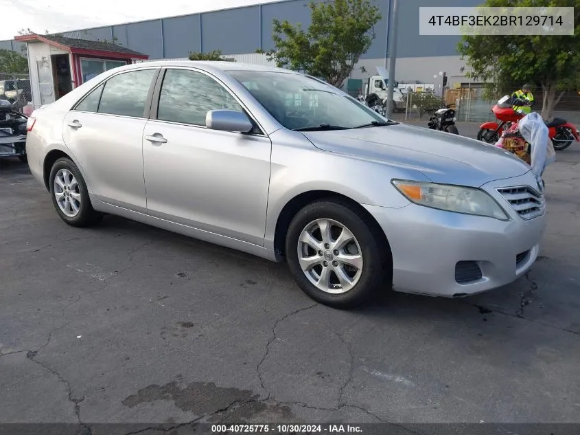 2011 Toyota Camry Le VIN: 4T4BF3EK2BR129714 Lot: 40725775