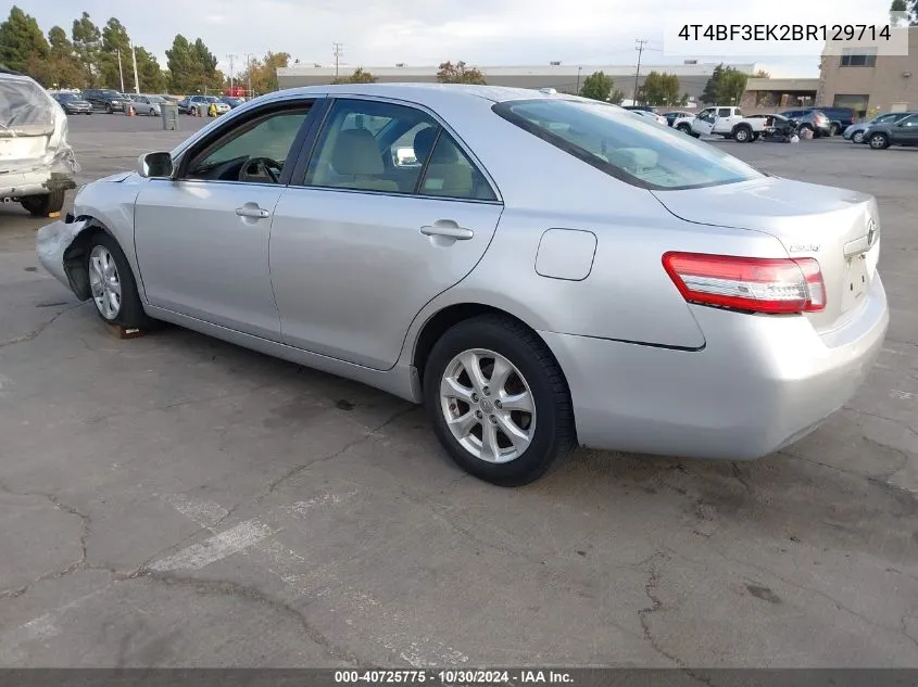 2011 Toyota Camry Le VIN: 4T4BF3EK2BR129714 Lot: 40725775