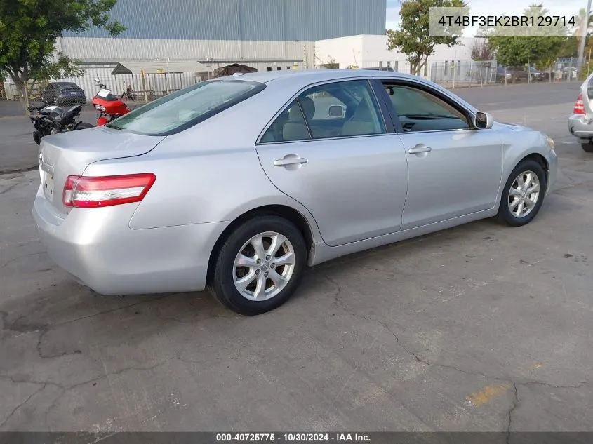 2011 Toyota Camry Le VIN: 4T4BF3EK2BR129714 Lot: 40725775