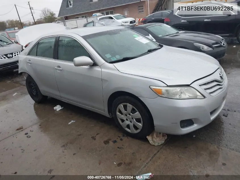 2011 Toyota Camry VIN: 4T1BF3EK0BU692285 Lot: 40726768