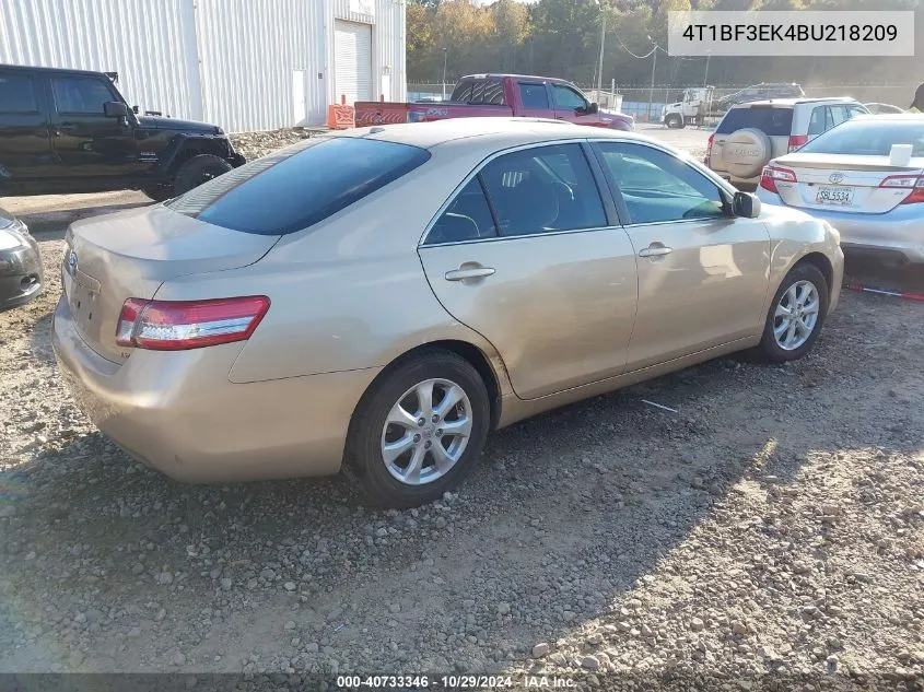 2011 Toyota Camry Le VIN: 4T1BF3EK4BU218209 Lot: 40733346