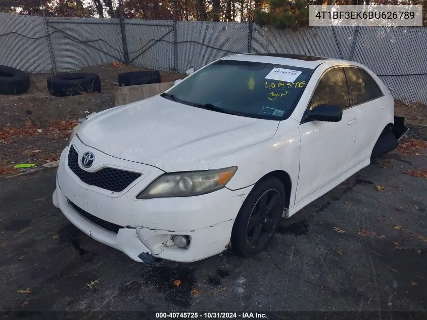 2011 Toyota Camry Se VIN: 4T1BF3EK6BU626789 Lot: 40745725