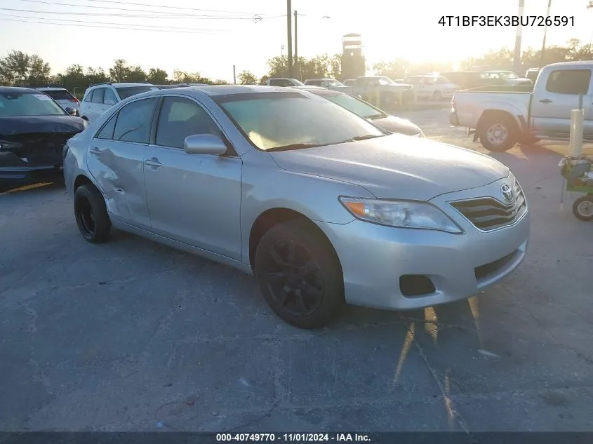 2011 Toyota Camry VIN: 4T1BF3EK3BU726591 Lot: 40749770