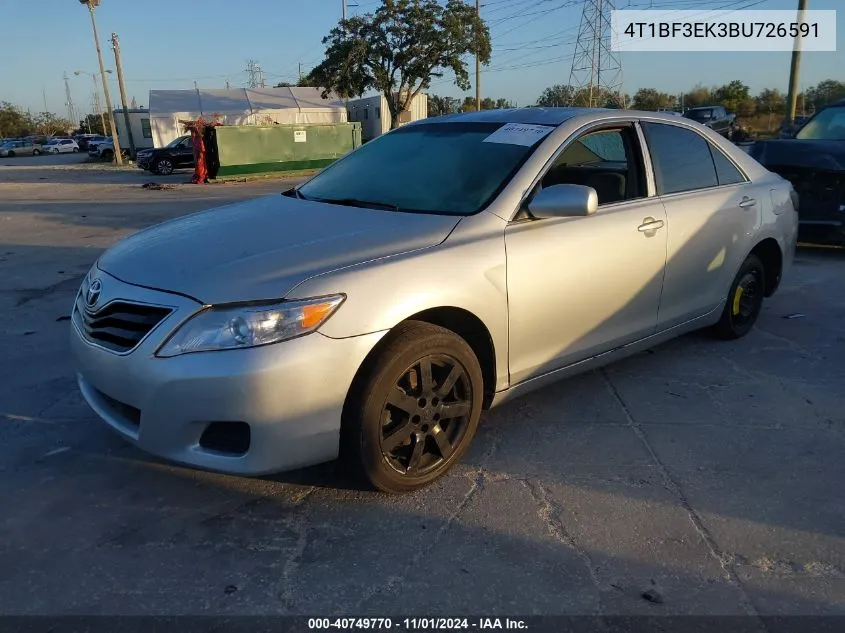 2011 Toyota Camry VIN: 4T1BF3EK3BU726591 Lot: 40749770