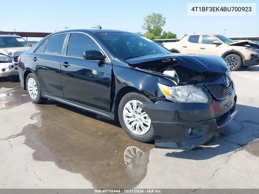 2011 Toyota Camry Se VIN: 4T1BF3EK4BU700923 Lot: 40755444