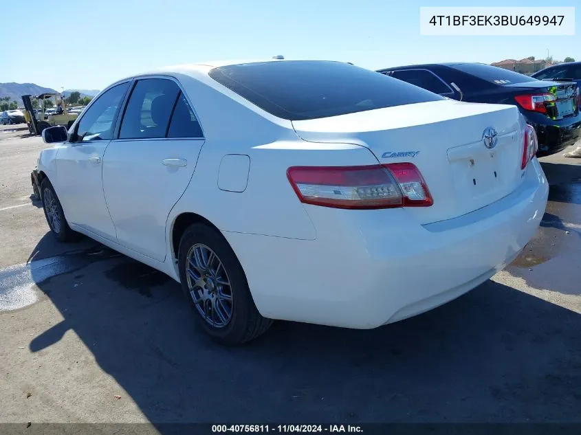 4T1BF3EK3BU649947 2011 Toyota Camry Le