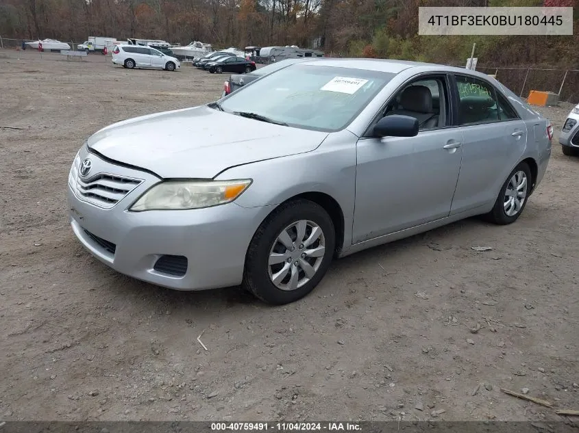 2011 Toyota Camry Le VIN: 4T1BF3EK0BU180445 Lot: 40759491