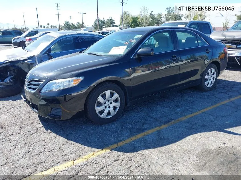 2011 Toyota Camry Le VIN: 4T1BF3EK5BU756045 Lot: 40760731