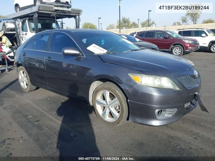 2011 Toyota Camry Se VIN: 4T1BF3EK2BU189244 Lot: 40770769