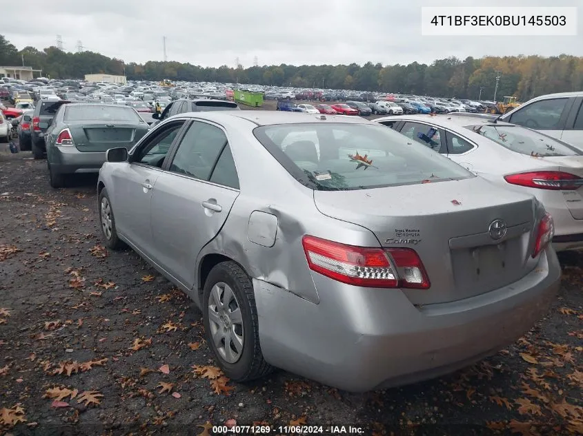 2011 Toyota Camry VIN: 4T1BF3EK0BU145503 Lot: 40771269