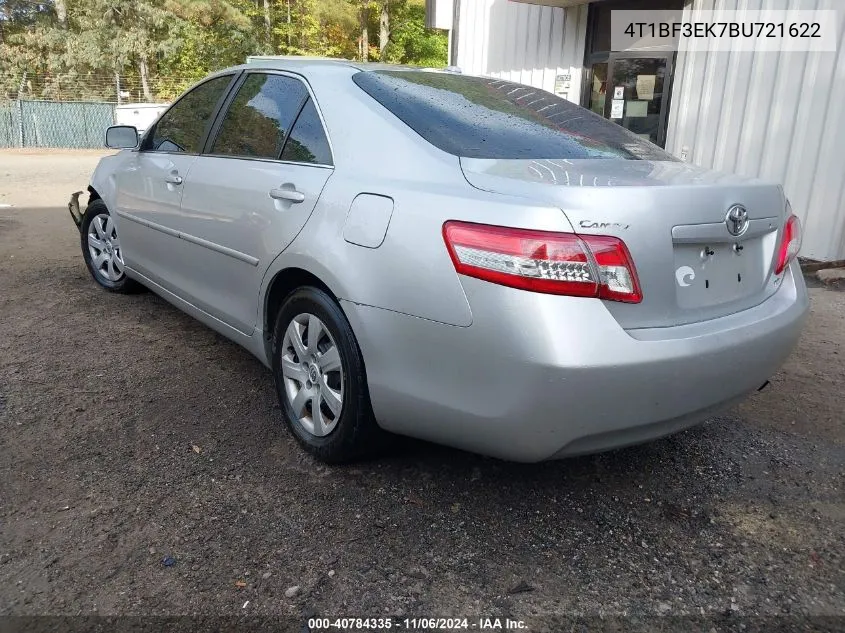 2011 Toyota Camry Le VIN: 4T1BF3EK7BU721622 Lot: 40784335