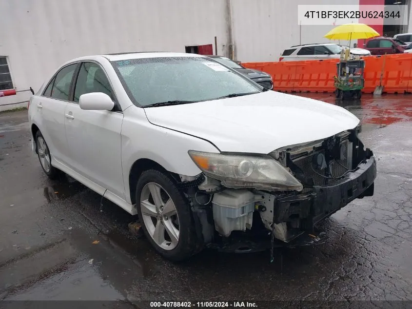 2011 Toyota Camry Se VIN: 4T1BF3EK2BU624344 Lot: 40788402