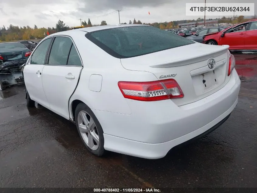 2011 Toyota Camry Se VIN: 4T1BF3EK2BU624344 Lot: 40788402