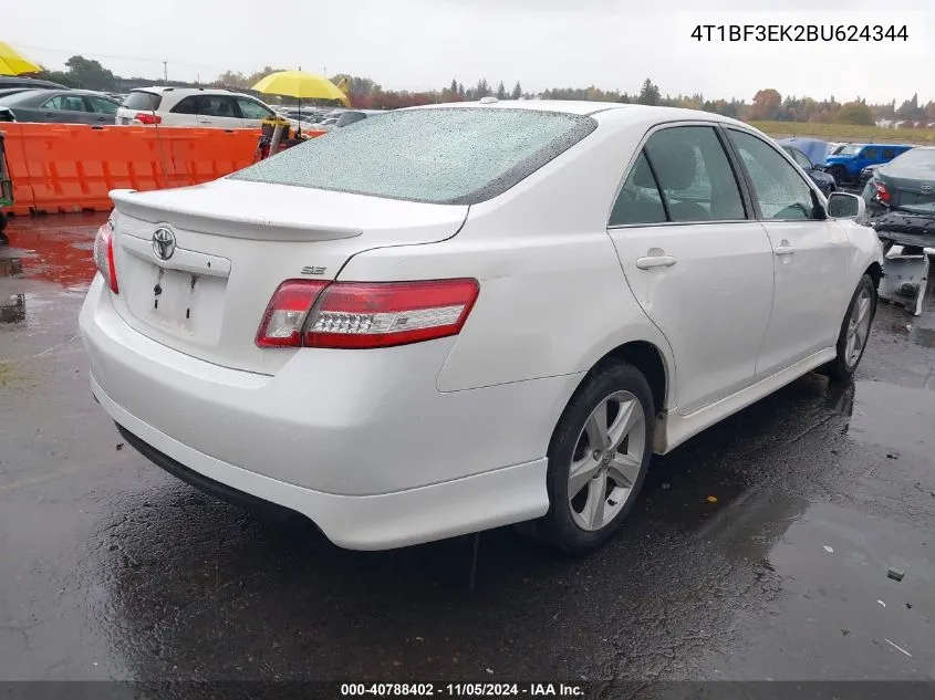 2011 Toyota Camry Se VIN: 4T1BF3EK2BU624344 Lot: 40788402