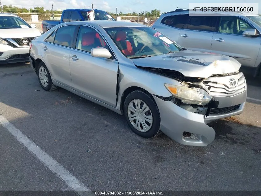 2011 Toyota Camry Le VIN: 4T4BF3EK6BR156060 Lot: 40794082