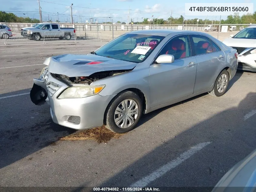 2011 Toyota Camry Le VIN: 4T4BF3EK6BR156060 Lot: 40794082