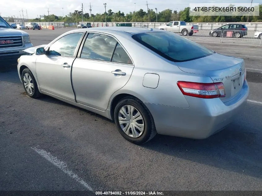 2011 Toyota Camry Le VIN: 4T4BF3EK6BR156060 Lot: 40794082