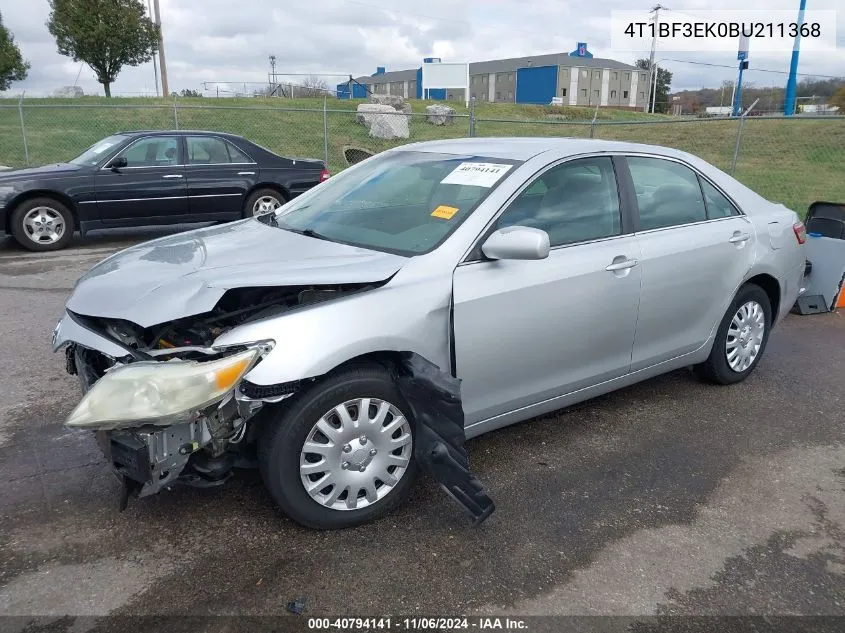 2011 Toyota Camry Le VIN: 4T1BF3EK0BU211368 Lot: 40794141