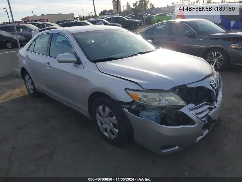 2011 Toyota Camry Le VIN: 4T4BF3EK5BR189180 Lot: 40799850