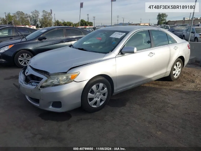 2011 Toyota Camry Le VIN: 4T4BF3EK5BR189180 Lot: 40799850