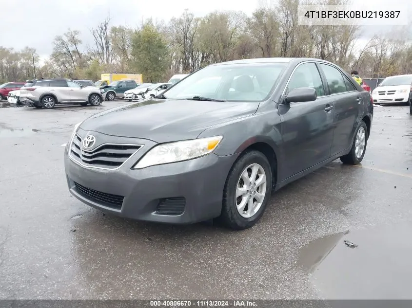 2011 Toyota Camry Le VIN: 4T1BF3EK0BU219387 Lot: 40806670