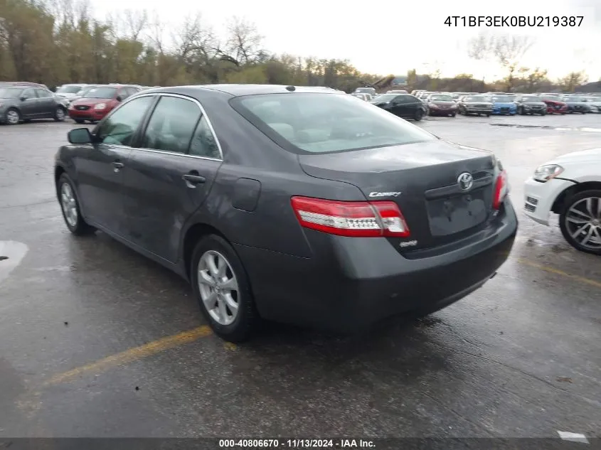 2011 Toyota Camry Le VIN: 4T1BF3EK0BU219387 Lot: 40806670