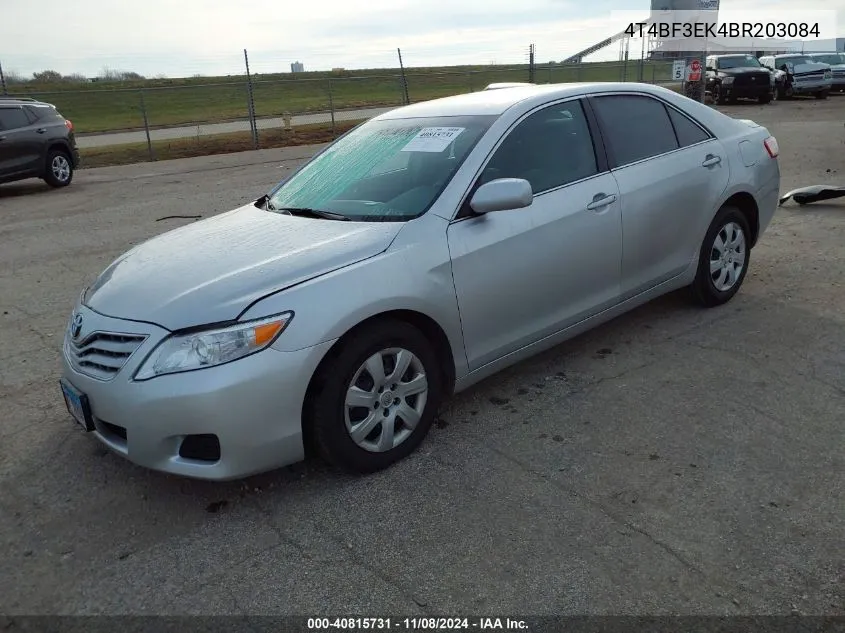 4T4BF3EK4BR203084 2011 Toyota Camry Le