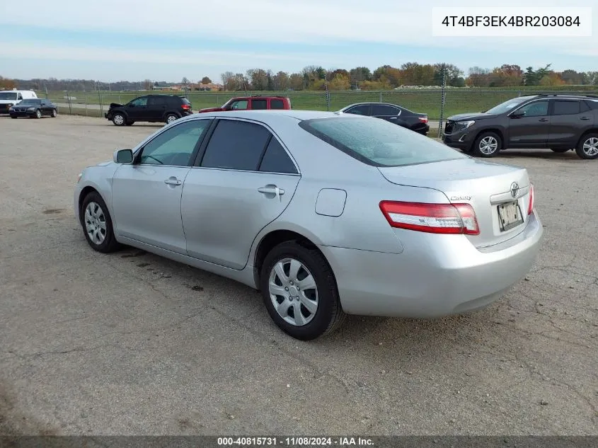 4T4BF3EK4BR203084 2011 Toyota Camry Le