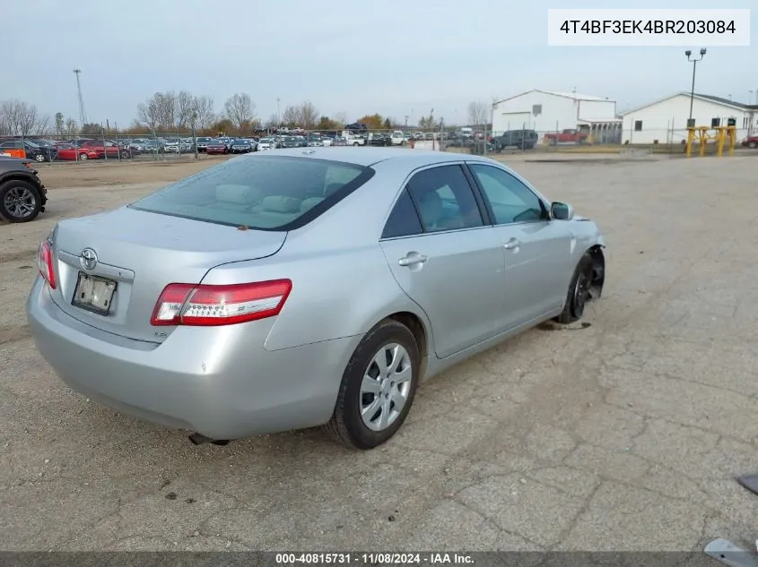 4T4BF3EK4BR203084 2011 Toyota Camry Le