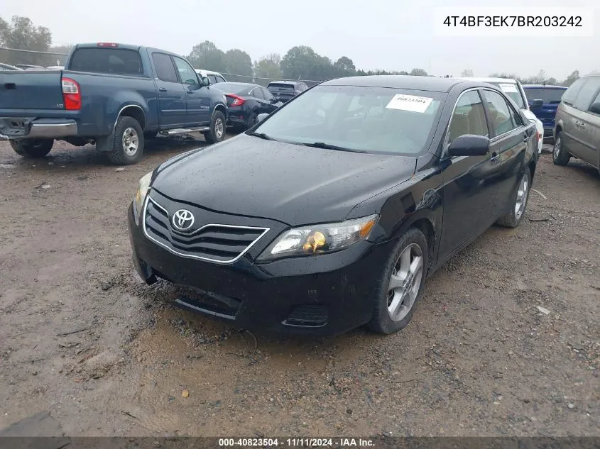 2011 Toyota Camry Le VIN: 4T4BF3EK7BR203242 Lot: 40823504