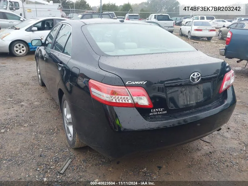 2011 Toyota Camry Le VIN: 4T4BF3EK7BR203242 Lot: 40823504