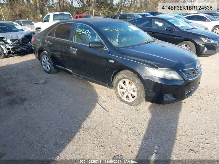 2011 Toyota Camry Le VIN: 4T4BF3EK1BR124536 Lot: 40828716