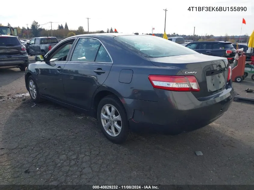 2011 Toyota Camry Le VIN: 4T1BF3EK6BU155890 Lot: 40829232