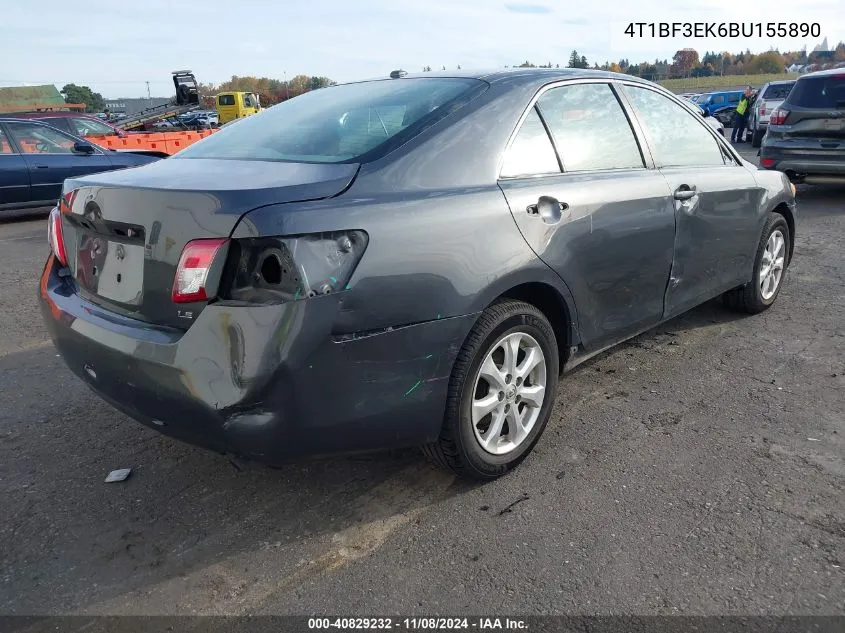 2011 Toyota Camry Le VIN: 4T1BF3EK6BU155890 Lot: 40829232