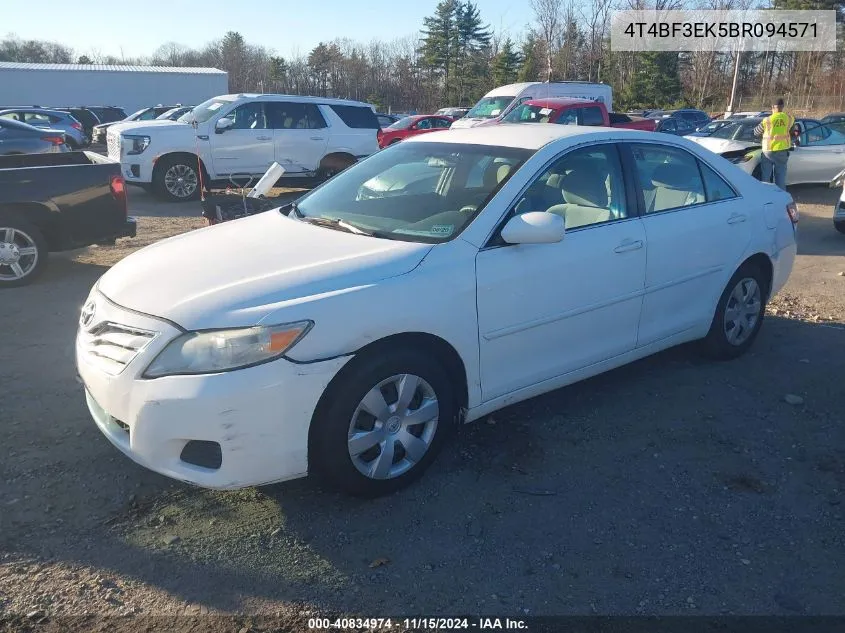 2011 Toyota Camry Le VIN: 4T4BF3EK5BR094571 Lot: 40834974