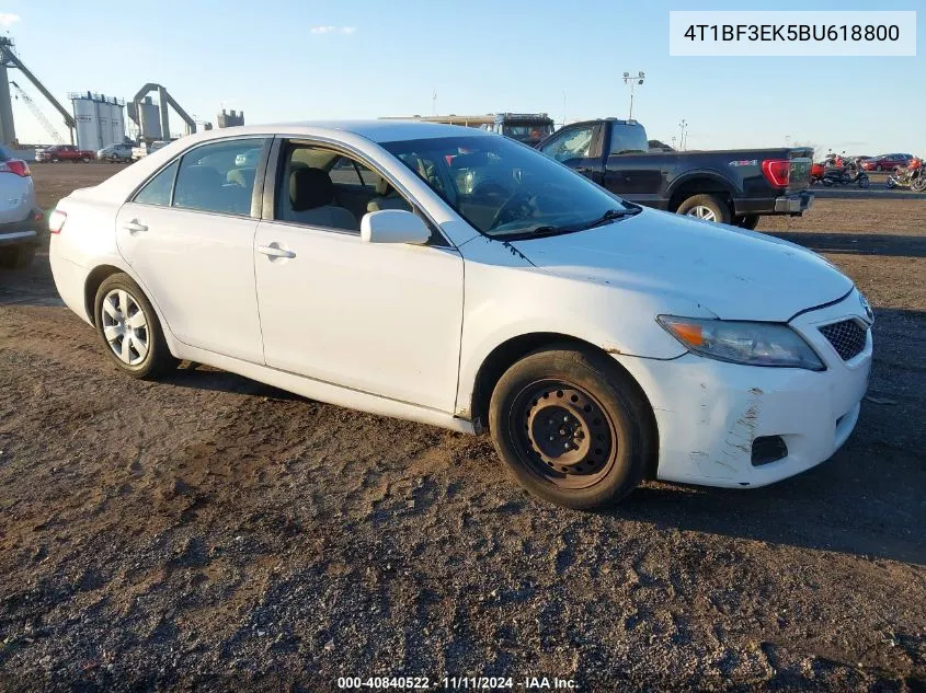 2011 Toyota Camry Le VIN: 4T1BF3EK5BU618800 Lot: 40840522