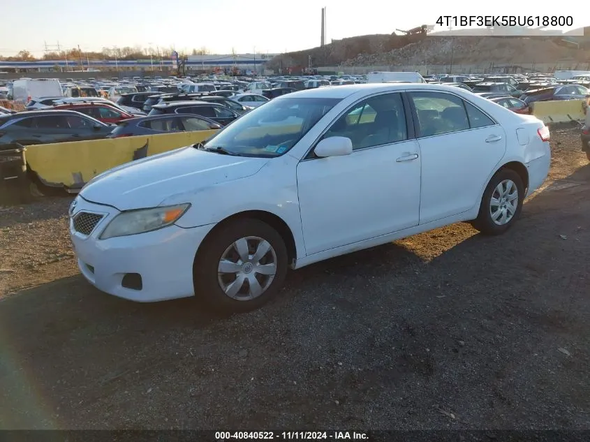 2011 Toyota Camry Le VIN: 4T1BF3EK5BU618800 Lot: 40840522