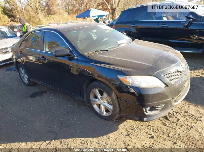 2011 Toyota Camry Se VIN: 4T1BF3EK6BU687687 Lot: 40840663