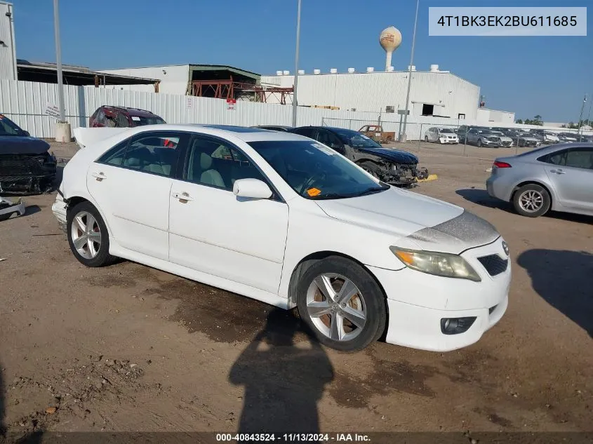 2011 Toyota Camry Se V6 VIN: 4T1BK3EK2BU611685 Lot: 40843524