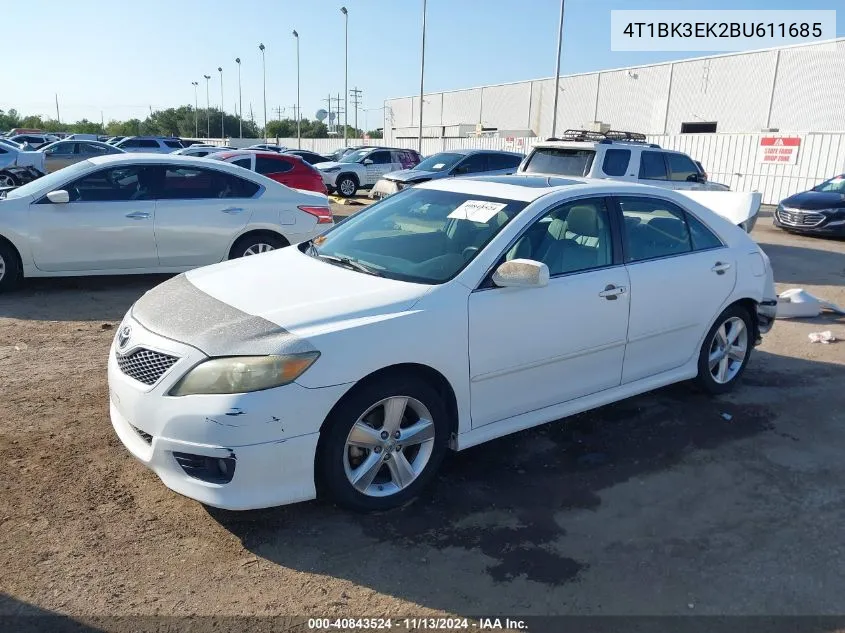 2011 Toyota Camry Se V6 VIN: 4T1BK3EK2BU611685 Lot: 40843524