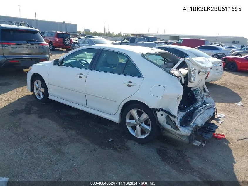 2011 Toyota Camry Se V6 VIN: 4T1BK3EK2BU611685 Lot: 40843524