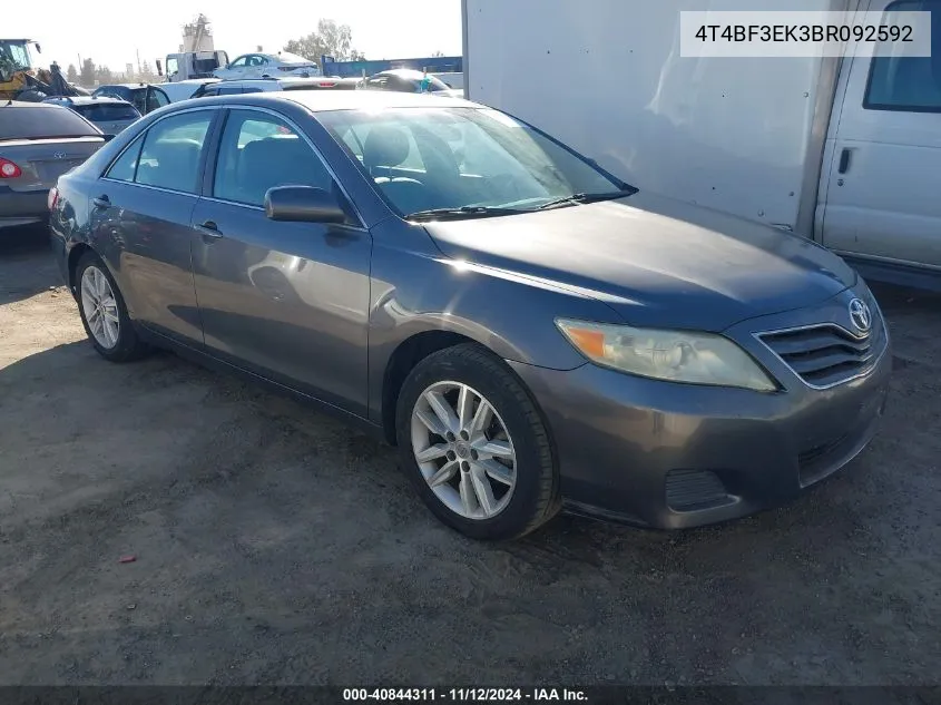 2011 Toyota Camry Le VIN: 4T4BF3EK3BR092592 Lot: 40844311