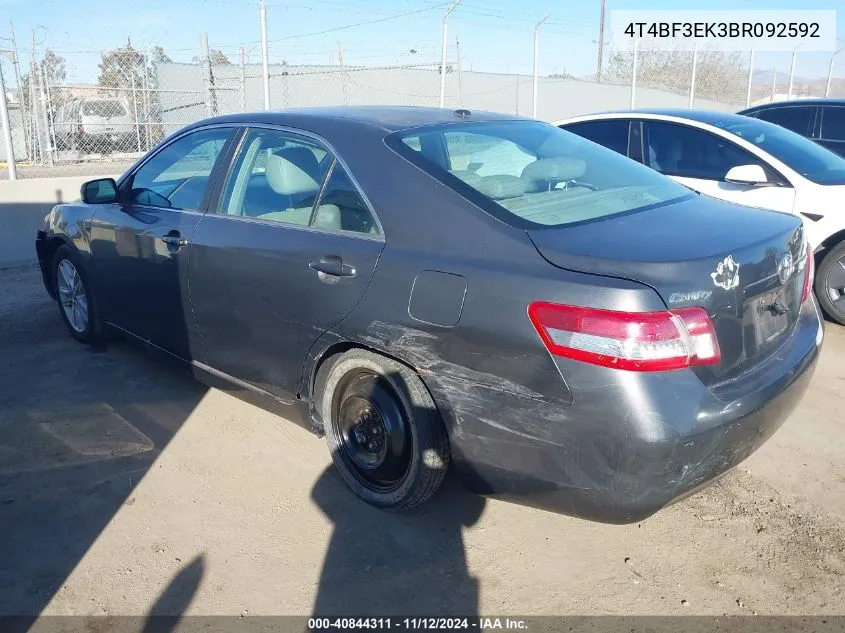 2011 Toyota Camry Le VIN: 4T4BF3EK3BR092592 Lot: 40844311