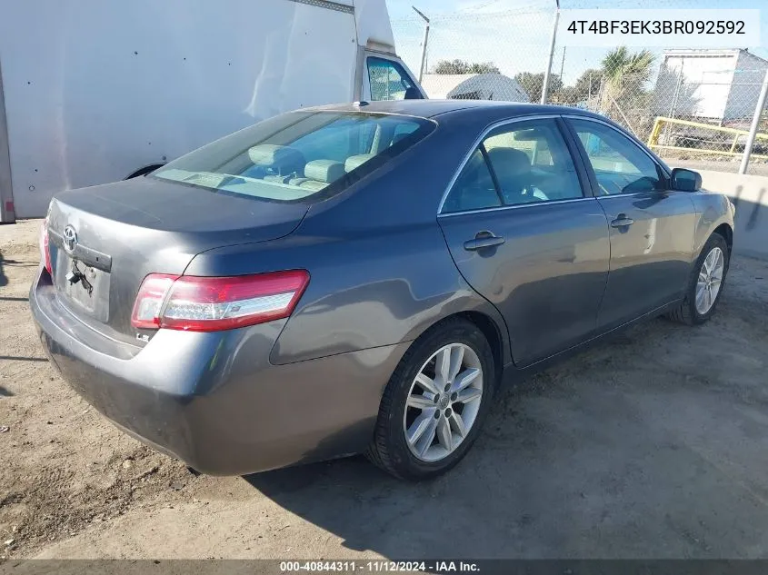 2011 Toyota Camry Le VIN: 4T4BF3EK3BR092592 Lot: 40844311