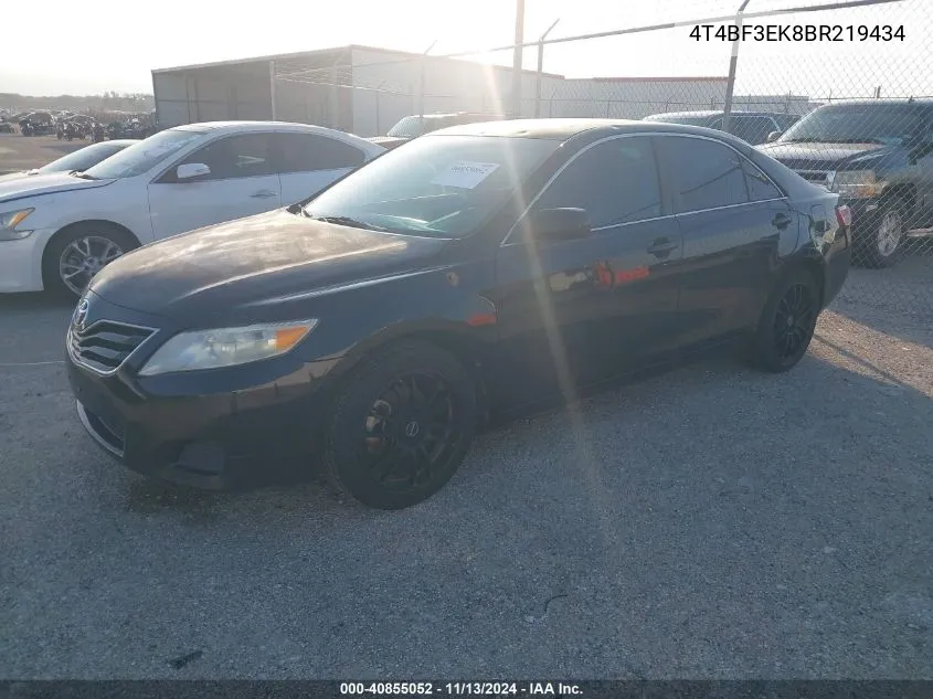 2011 Toyota Camry Le VIN: 4T4BF3EK8BR219434 Lot: 40855052