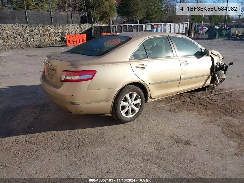 2011 Toyota Camry Le VIN: 4T1BF3EK5BU584082 Lot: 40857101