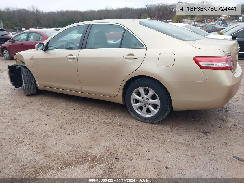 2011 Toyota Camry Le VIN: 4T1BF3EK7BU724441 Lot: 40860435