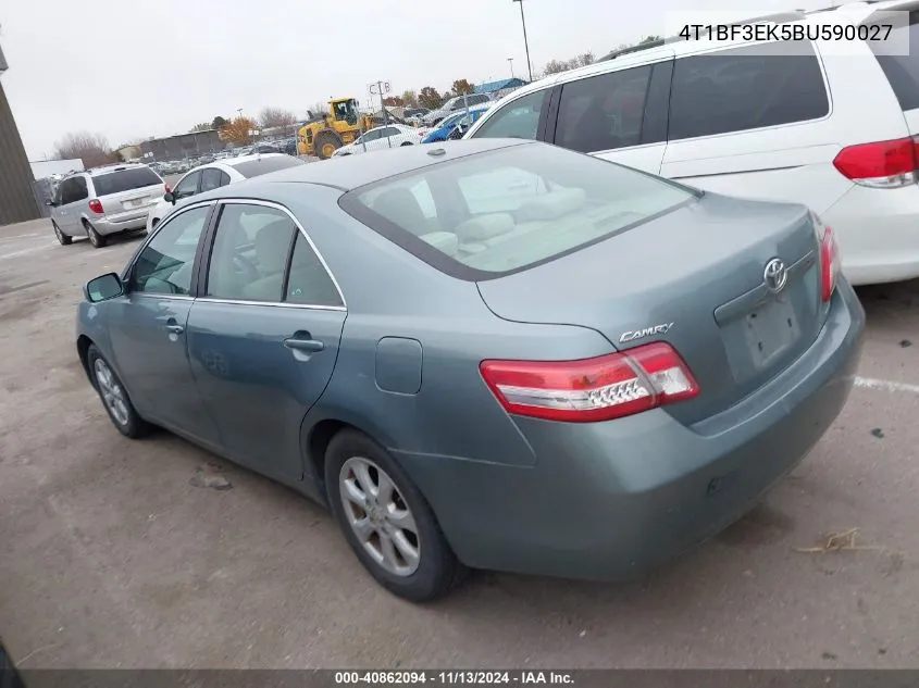 2011 Toyota Camry Le VIN: 4T1BF3EK5BU590027 Lot: 40862094